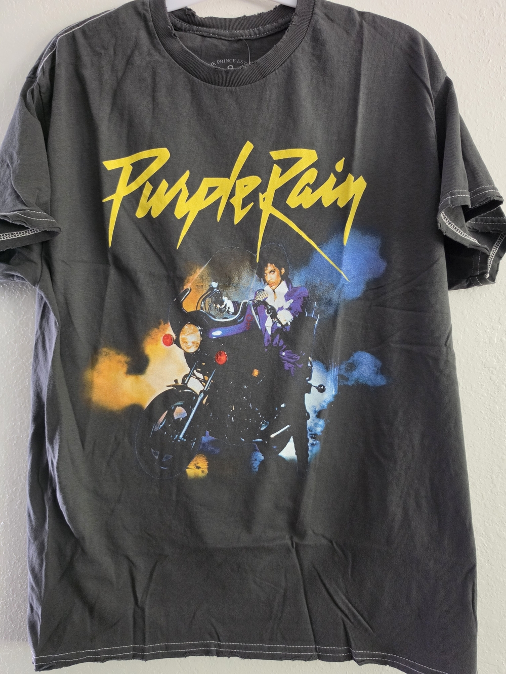 Prince 'Purple Rain' Tee with Yellow Logo